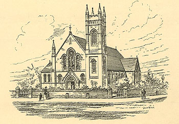 Drawing of the church on the appeal leaflet of 1898 [MB2274a]